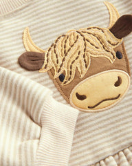 NEXT CREAM LONG SLEEVE COW DRESS