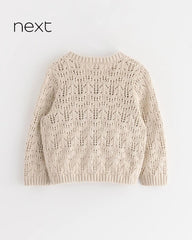 NEXT CREAM PIONTELLE KNIT BUTTON UP CARDIGAN