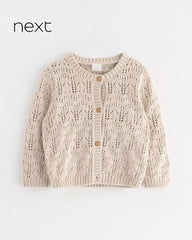 NEXT CREAM PIONTELLE KNIT BUTTON UP CARDIGAN