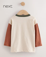 NEXT CREAM & RUST SMILE BIGGER LONG SLEEVE T-SHIRT
