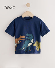 NEXT DARK BLUE DINO BUDDY SHORT SLEEVE T-SHIRT