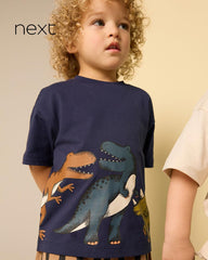 NEXT DARK BLUE DINO BUDDY SHORT SLEEVE T-SHIRT