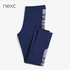 NEXT DARK BLUE LEGGING WITH CONTRASTING SIDEBAND PRINT