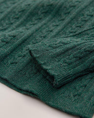 NEXT DARK GREEN CABLE KNIT HIGH NECK JUMPER