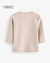 NEXT ECRU CREAM SMILE LONG SLEEVE T-SHIRT