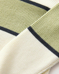 NEXT ECRU GREEN BLOCK ZIP NECK SWEATER