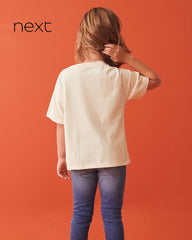 NEXT ECRU SEQUIN TIE DYE HEART T-SHIRT