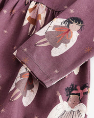 NEXT FAIRY PRINT LONG SLEEVE COTTON JERSEY DRESS