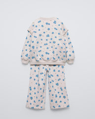 BRANDED FLORAL LOVE SWEATSHIRT WITH TROUSER 2 PCS SET