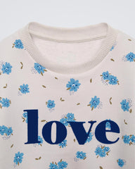 BRANDED FLORAL LOVE SWEATSHIRT WITH TROUSER 2 PCS SET