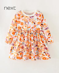 NEXT GIRLS COTTON JERSEY FLORAL DRESS