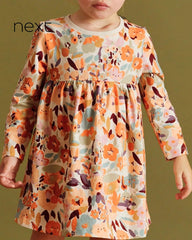 NEXT GIRLS COTTON JERSEY FLORAL DRESS