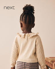 NEXT GIRLS ECRU CASHMERE BLEND SWEATER