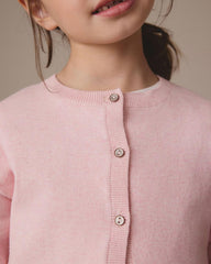 NEXT GIRLS PINK BUTTON UP CROP LENGTH CARDIGAN -17A