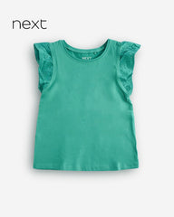 NEXT GREEN FRILL SLEEVE TOP