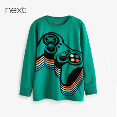 NEXT GREEN LONG SLEEVE CONTROLLER T-SHIRT