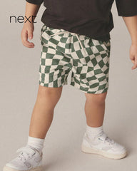NEXT GREEN PULL ON CHECKERBOARD SHORTS