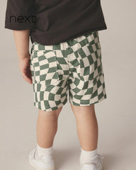 NEXT GREEN PULL ON CHECKERBOARD SHORTS