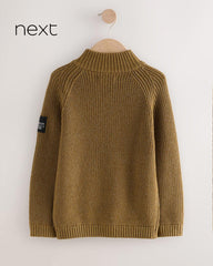 NEXT GREEN UTILITY ZIP NEXT KNITTED JUMPER