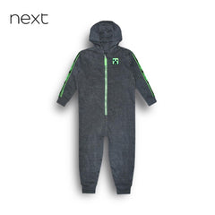 NEXT GREY MINECRAFT CONTRASTING SLEEVE OVERALL