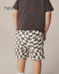 NEXT GREY PULL ON CHECKERBOARD SHORTS