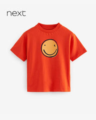 NEXT HOT ORANGE SMILE PRINT T-SHIRT