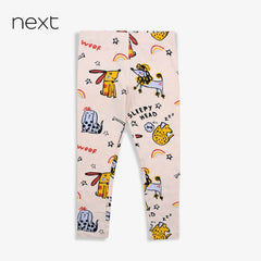 NEXT LIGHT PINK SLEEPY HEAD PRINTED LEGGING