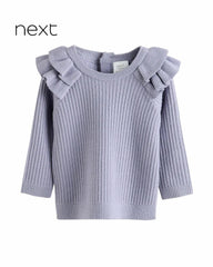 NEXT LILAC PURPLE KNITTED RUFFLE DETAILED JUMPER