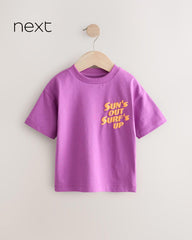NEXT MAGENTA PINK SHORT SLEEVE SURF'S UP T-SHIRT