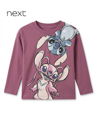 NEXT MAUVE STITCH &ANGEL GRAPHIC LONG SLEEVE T-SHIRT