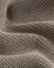 NEXT MINK BROWN QUARTER ZIP KNITTED POLO SHIRT