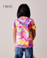 NEXT MULTI BRIGHT HEARTS COTTON T-SHIRT