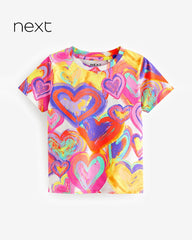 NEXT MULTI BRIGHT HEARTS COTTON T-SHIRT