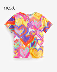 NEXT MULTI BRIGHT HEARTS COTTON T-SHIRT