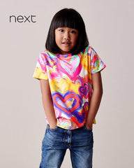 NEXT MULTI BRIGHT HEARTS COTTON T-SHIRT