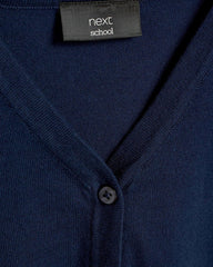 NEXT NAVY BLUE COTTON RICH SCHOOL V-NECK CARDIGAN -3A