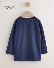NEXT NAVY BLUE TRACTOR LONG SLEEVE T-SHIRT