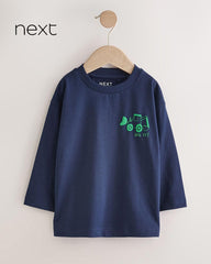 NEXT NAVY BLUE TRACTOR LONG SLEEVE T-SHIRT