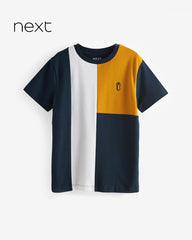 NEXT NAVY COLOR BLOCK SHORT SLEEVE T-SHIRT