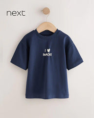NEXT NAVY I LOVE SNACK SHORT SLEEVE T-SHIRT