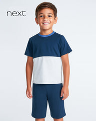 NEXT NAVY REGULAR- FIT T-SHIRT WITH SHORT SET