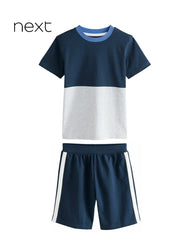 NEXT NAVY REGULAR- FIT T-SHIRT WITH SHORT SET