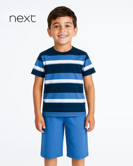 NEXT STRIPED REGULAR FIT T-SHIRT WITH SHORT SET