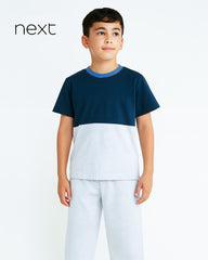 NEXT NAVY REGULAR FIT T-SHIRT WITH SHORT SET-011