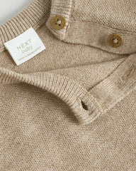 NEXT NEUTRAL BROWN POCKET KNITTED SWEATER