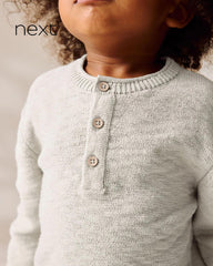 NEXT NEUTRAL KNITTED HENLEY JUMPER