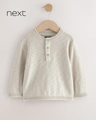 NEXT NEUTRAL KNITTED HENLEY JUMPER