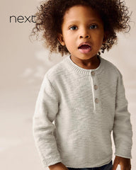 NEXT NEUTRAL KNITTED HENLEY JUMPER