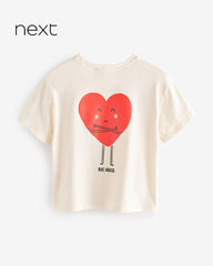 NEXT OFF WHITE BIG HUGS BACK PRINT SHORT SLEEVE T-SHIRT