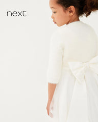 NEXT OFF WHITE FLUFFY SHRUG CARDIGAN